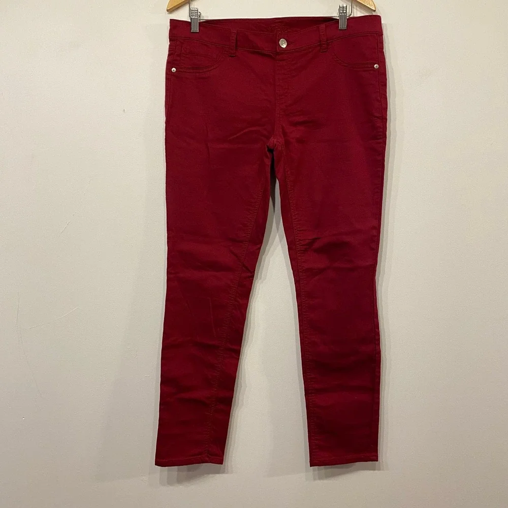 Justice Simply Low Jegging Burgundy Red Skinny Pants Girls 18.5 Plus Size